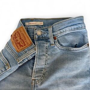 Levi's Wedgie Straight Distressed Light Blue Jeans